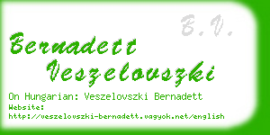 bernadett veszelovszki business card